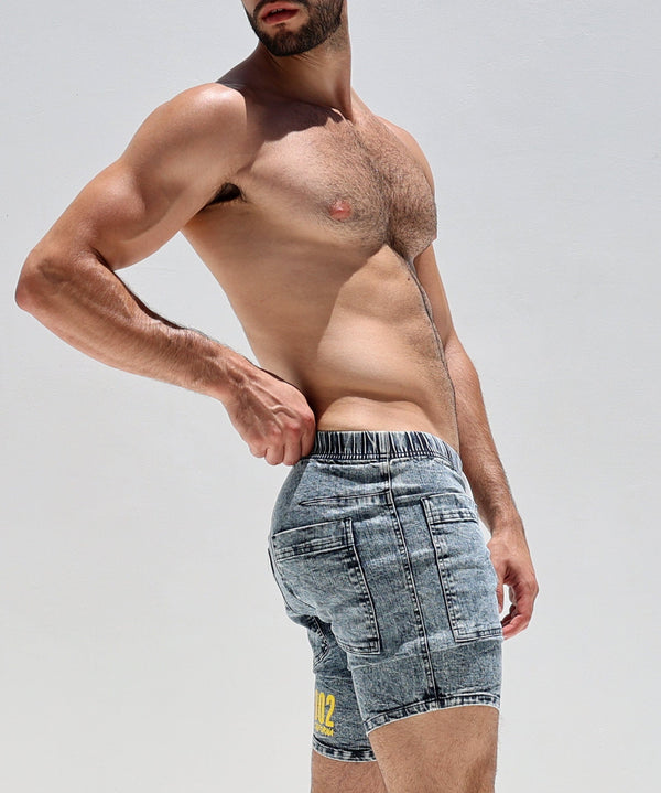 Rufskin Paz Stretch Denim Micro Shorts Light Distressed