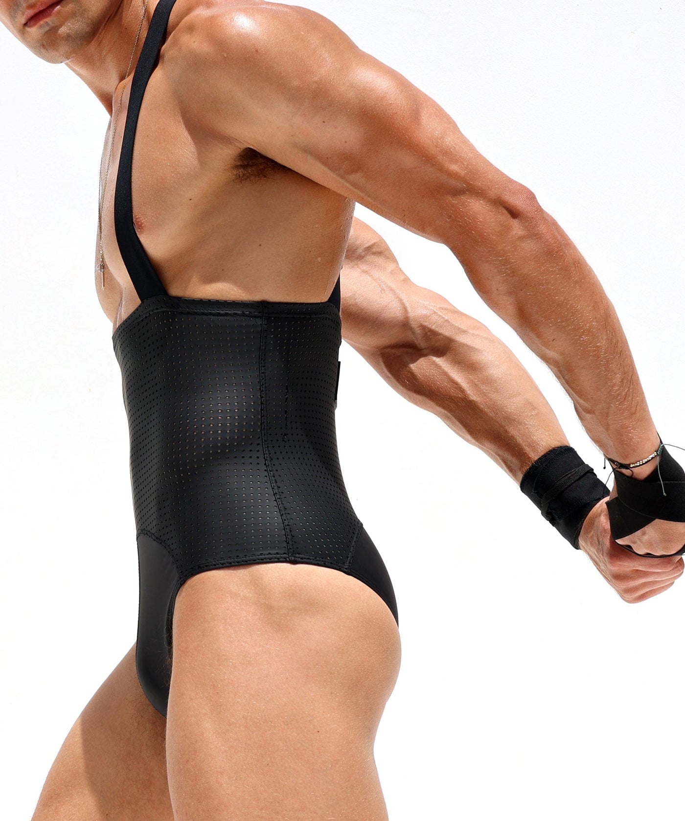RUFSKIN® KINK Perforated Stretch Rubber Dance Wear Bodysuit