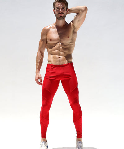RUFSKIN® LEWIS RED Shiny Stretch-Nylon Sport Leggings / Tights