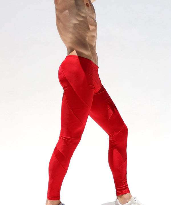 RUFSKIN® LEWIS RED Shiny Stretch-Nylon Sport Leggings / Tights
