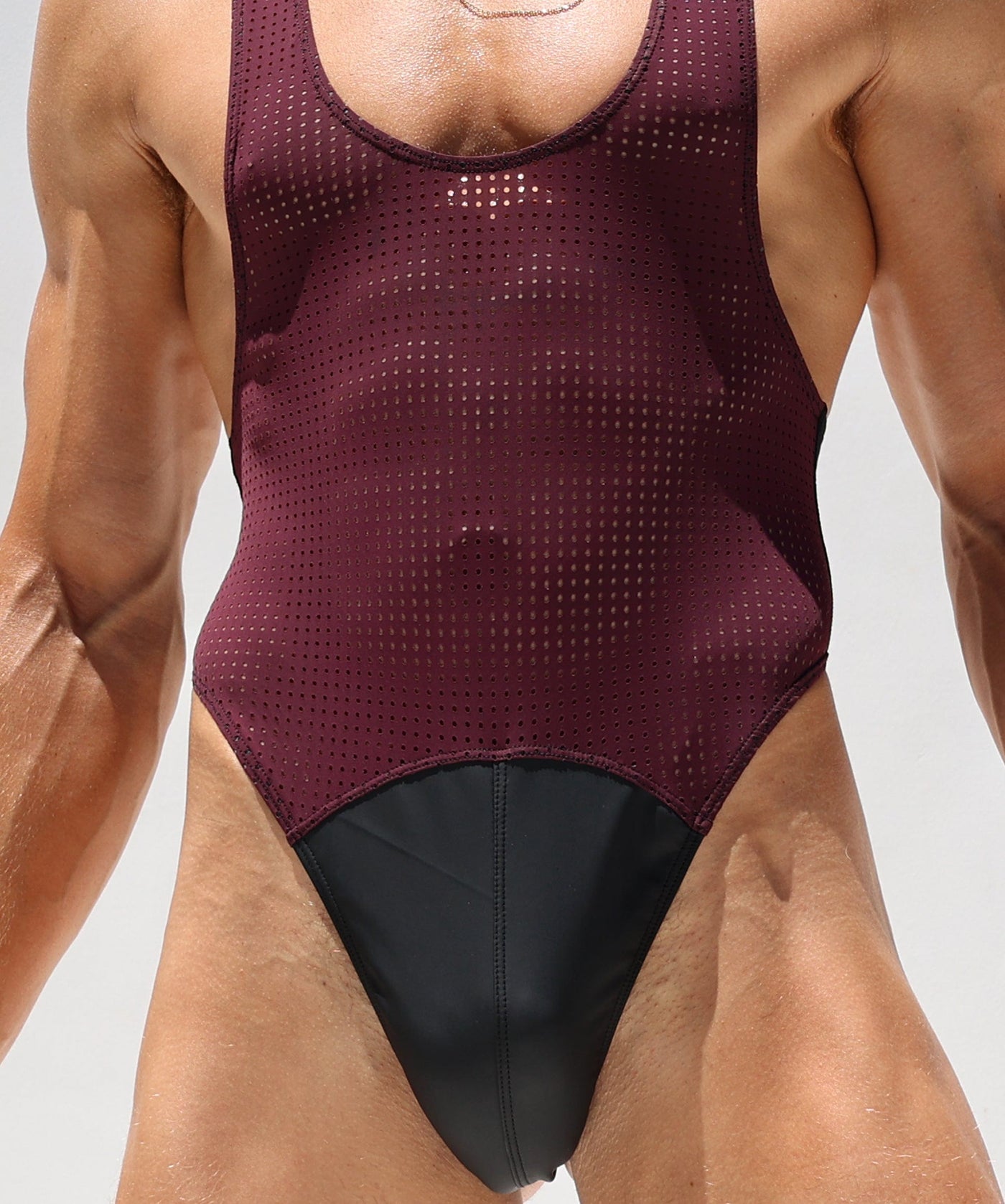RUFSKIN® AERIAL Stretch Perforated Mesh Thong Bodysuit