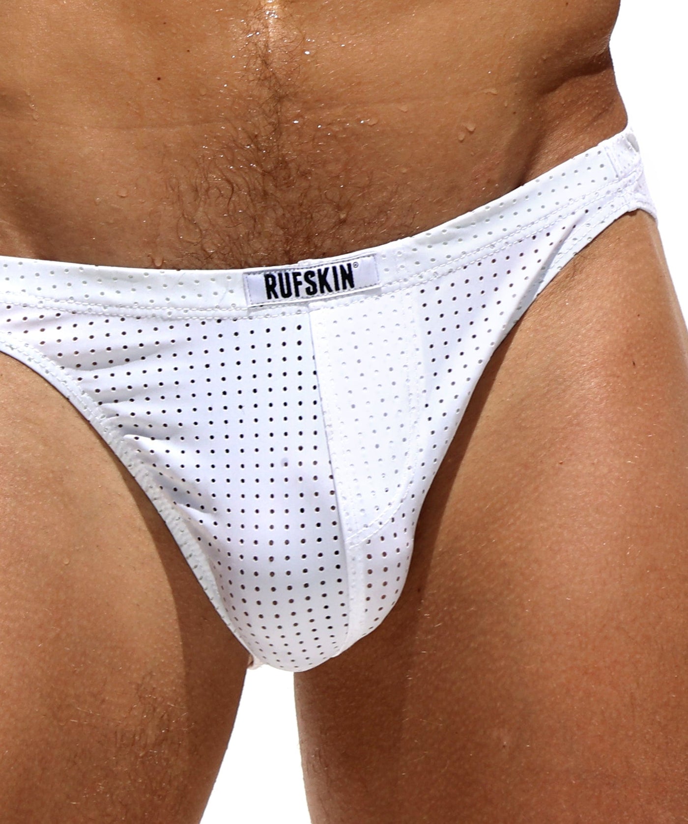 RUFSKIN® HAYDEN WHITE Perforated Stretch-Nylon Jockstrap Underwear
