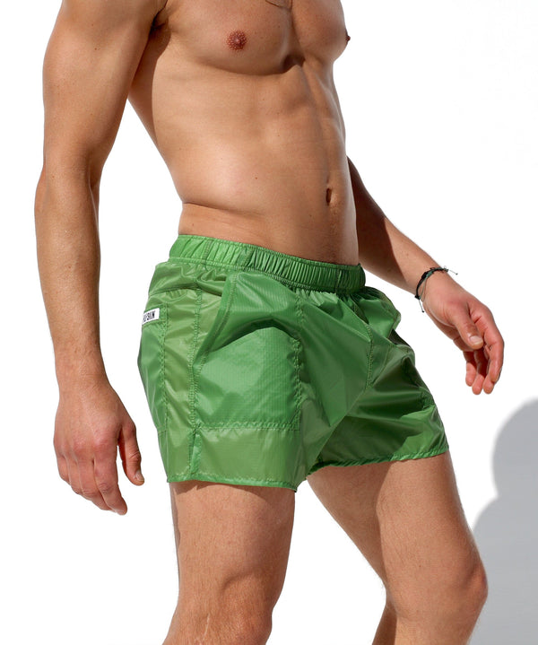 RUFSKIN® NUAGE GREEN Signature Transparent Nylon Shorts